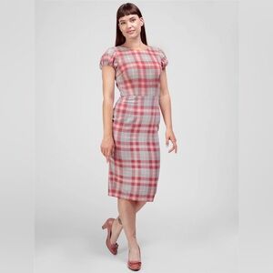 Collectif Demira Princess Check Pencil Dress